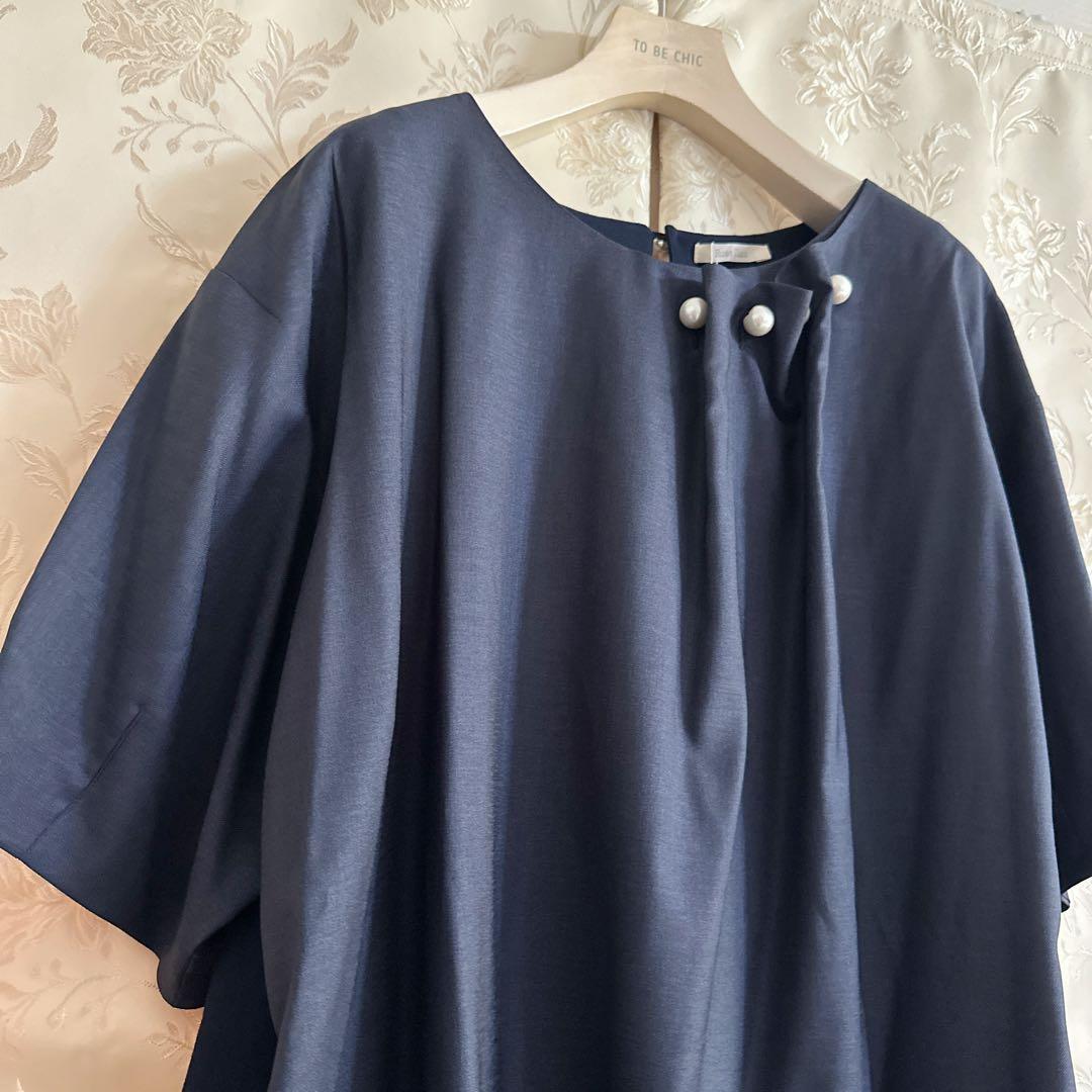 新品 大きいサイズ ローズティアラ パール タック チュニックワンピース