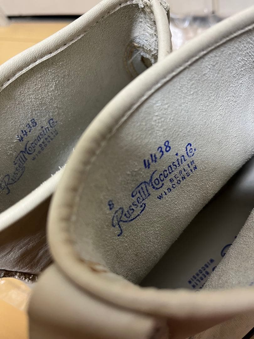 ラッセルモカシン　ノックアバウト　ブーツUS8ホワイトレザー極美品アメリカ古着