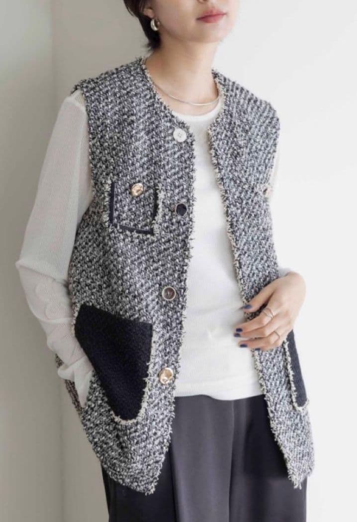 ✨美品✨　エイミーロウ ツィード MIXボタンベストジレ