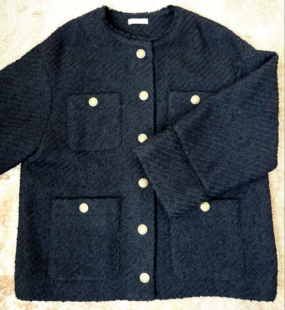 RLoungedress ラウンジドレス　金ボタン　ツイードジャケット