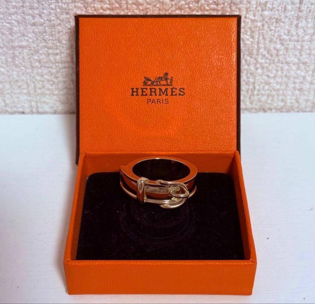 美品　HERMES エルメス スカーフリング　ゴールド