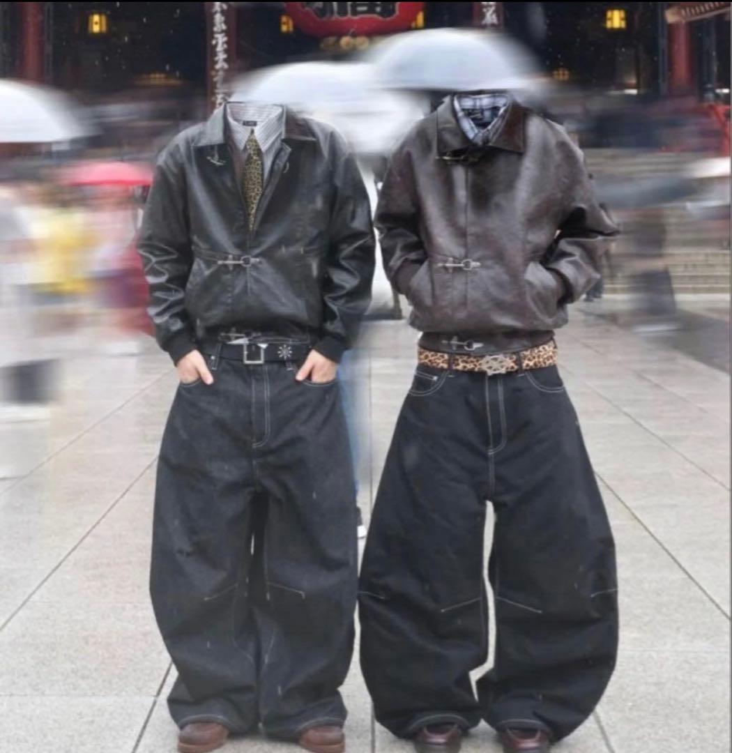 ジャケット・アウター BELVET Leopard Lined Fireman Jacket M