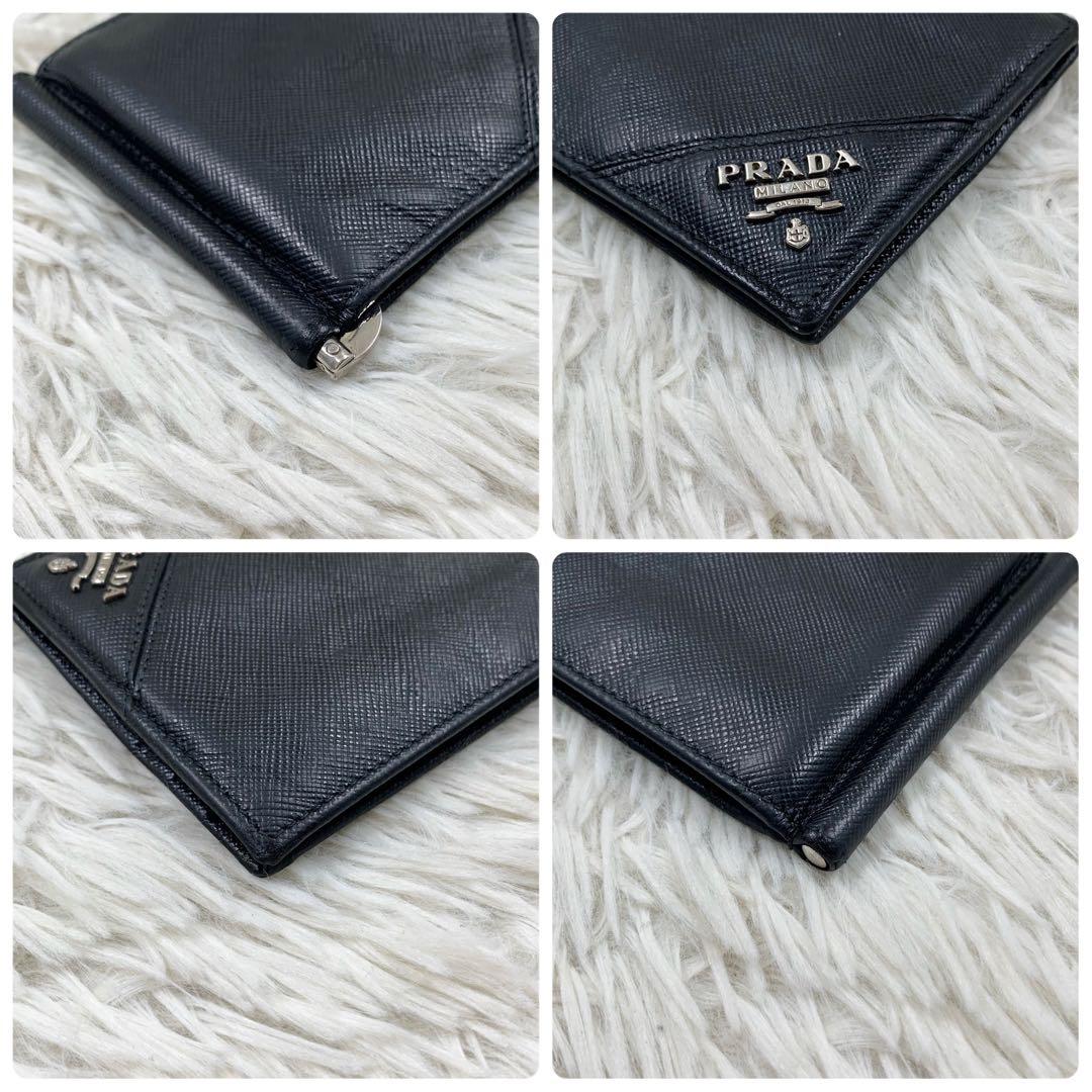 【✨付属品完備✨】 プラダ メタルロゴ マネークリップ ブラック