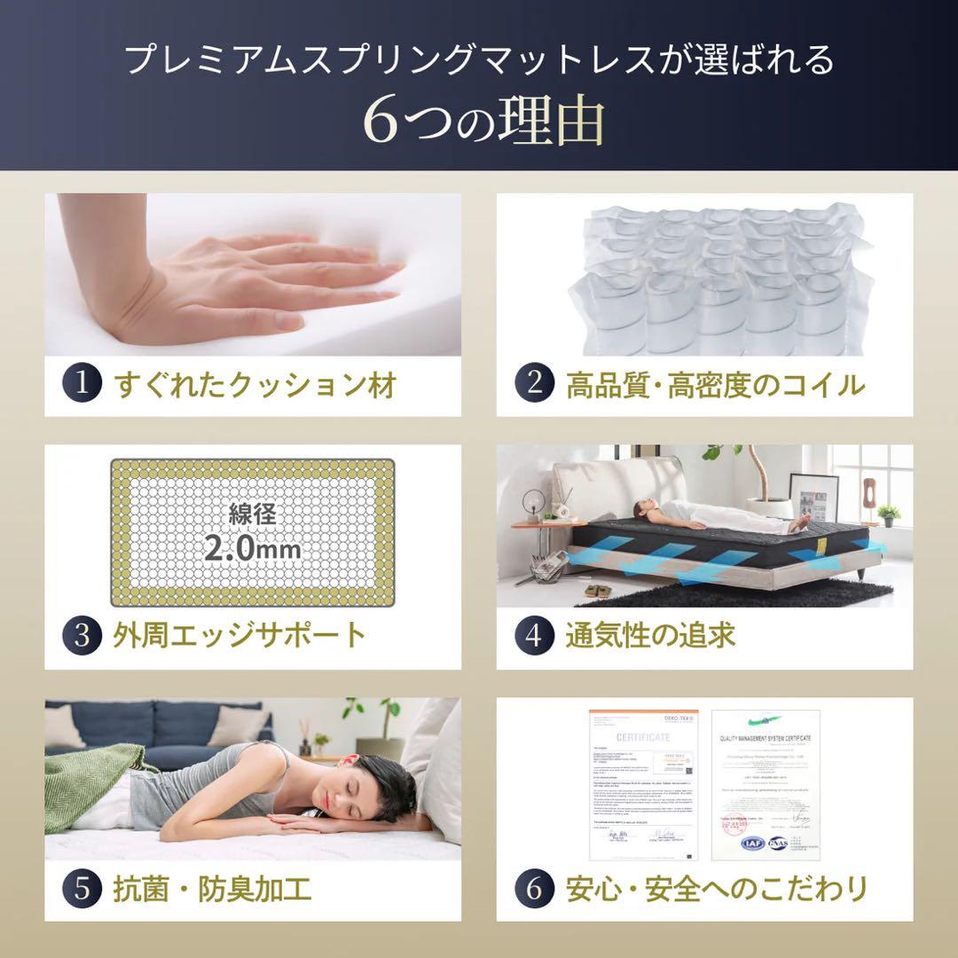 【ネコ】GOKUMIN ポケットコイルマットレス　白　クイーン