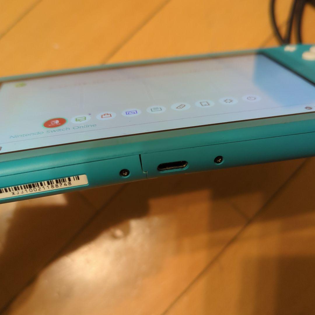 Switch lite キズあり ターコイズ 充電器 32GBメモリカード