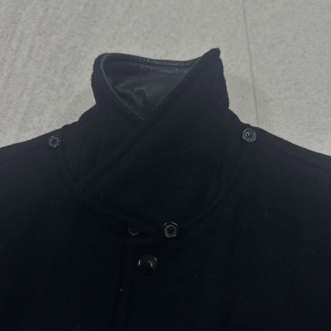 【SCENE】スタジャン レザー ヴィンテージ 牛革 バックロゴ ブラック M