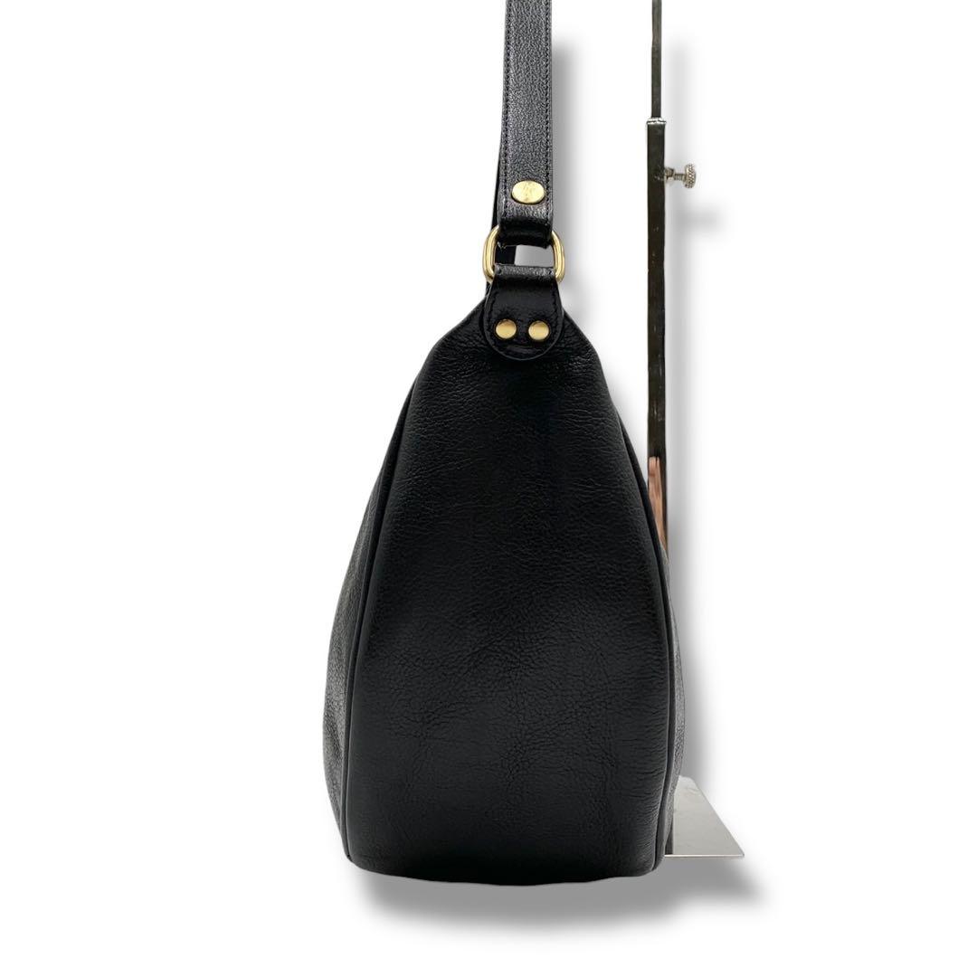 美品✨イルビゾンテ ショルダーバッグ ハーフムーン レザー 黒 保存袋付