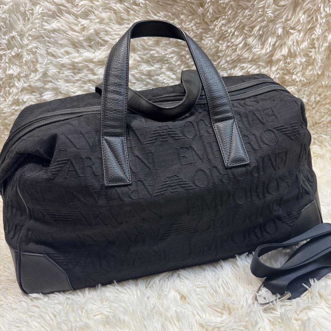 【美品】EMPORIO ARMANI ボストンバッグ　2way カラー黒