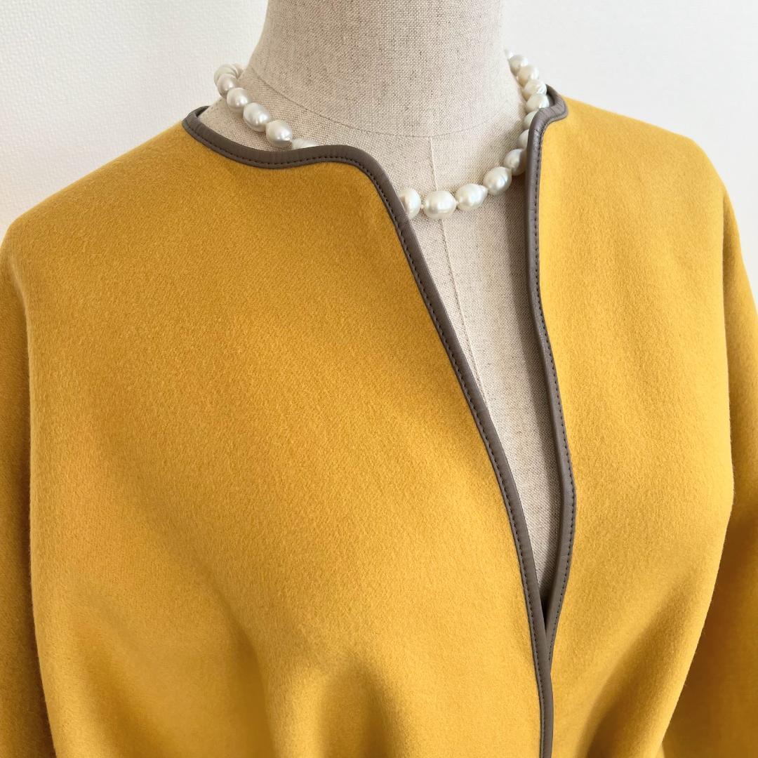 v*e様 ★LOROPIANA★美品★カシミヤ100★羊革ベルト★ケープ★コート