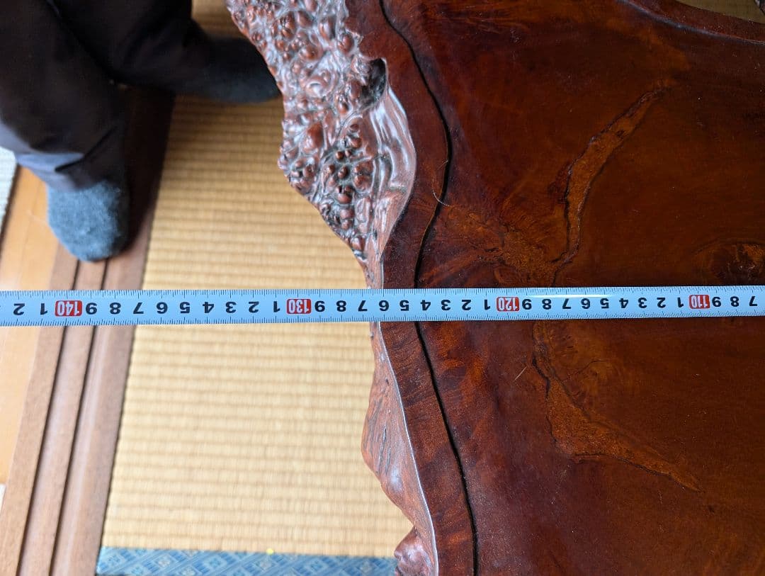 天然木製 光沢座卓