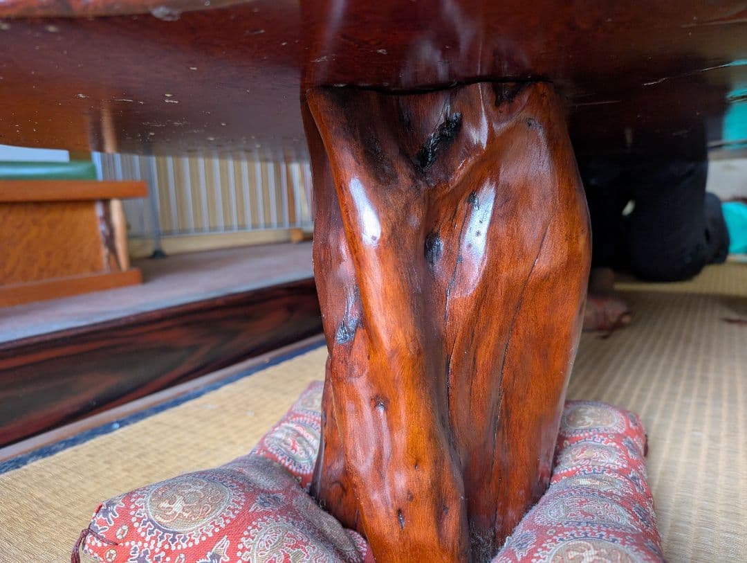 天然木製 光沢座卓