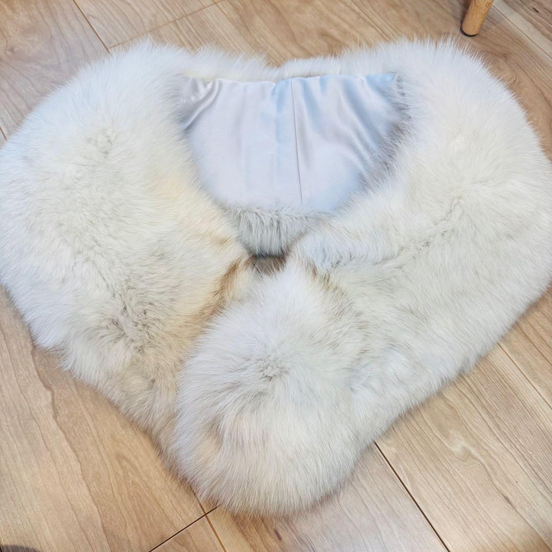 超美品 ショール　SAGA FOX フォックス　リアルファー 成人式　マフラー