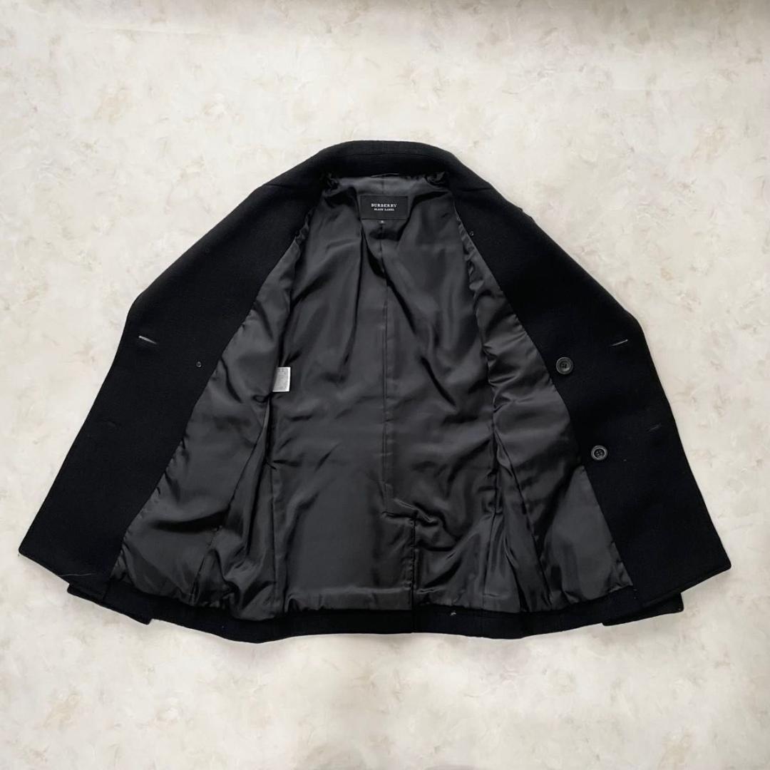 BURBERRY BLACK LABEL Pコート ブラック メンズ M　ウール