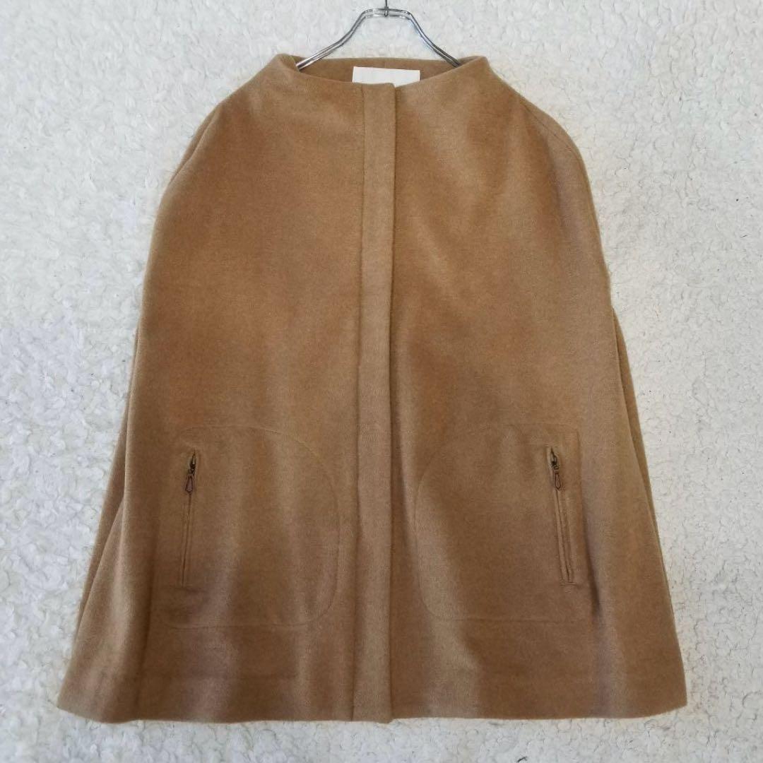 ウィムガゼット✨リバーケープコート ポンチョ ダブルジップ ウール ベージュ