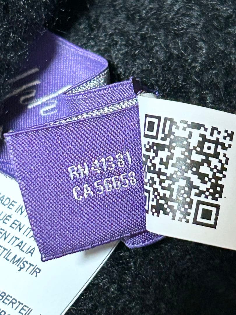 カシミヤ100% Ralph Lauren Purple Label ニット帽