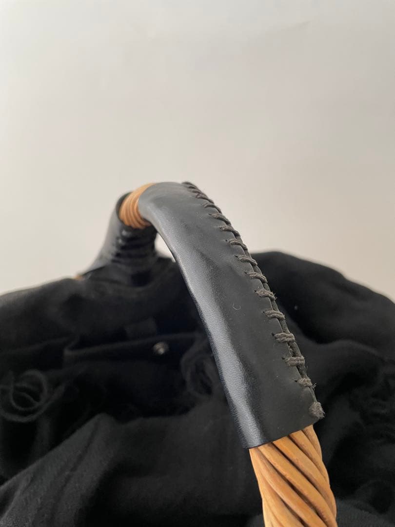 エバゴス ebagos 一本手 かごバッグ 黒 オイルショルダー