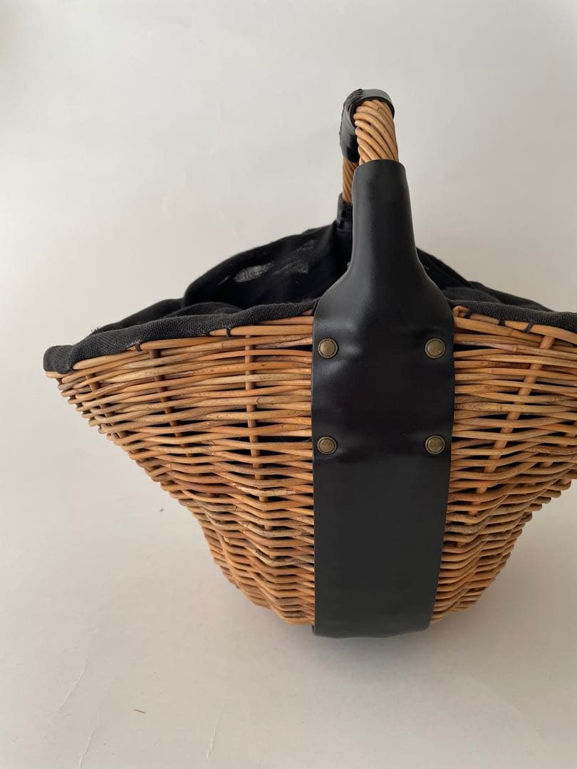 エバゴス ebagos 一本手 かごバッグ 黒 オイルショルダー