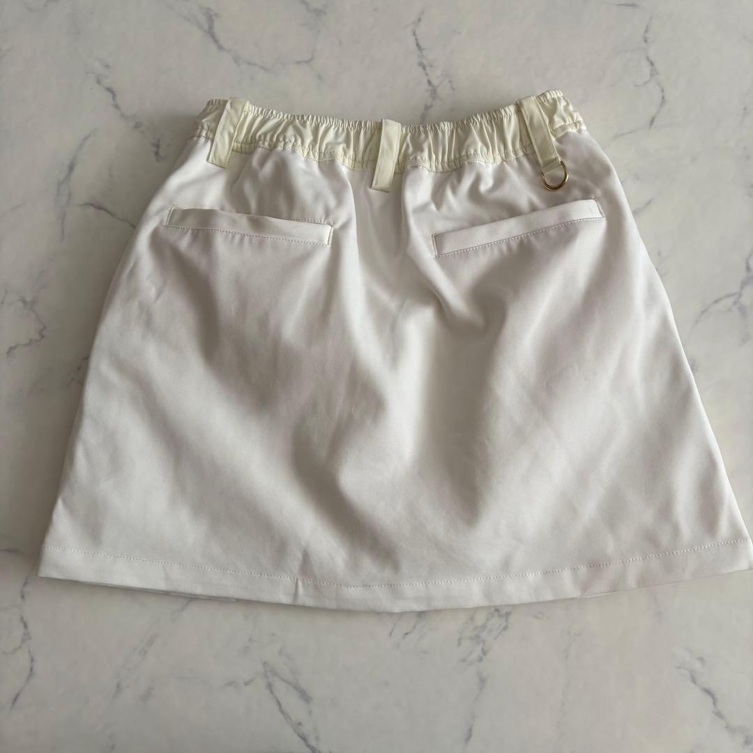 V12 LUX 中綿 23AW ダウン スカート 白 ゴルフ 防寒 ロゴ