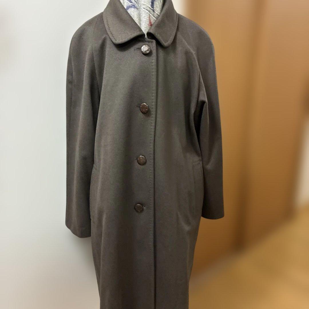 BALMAIN ダークブラウン ロングコート（裏シルク）