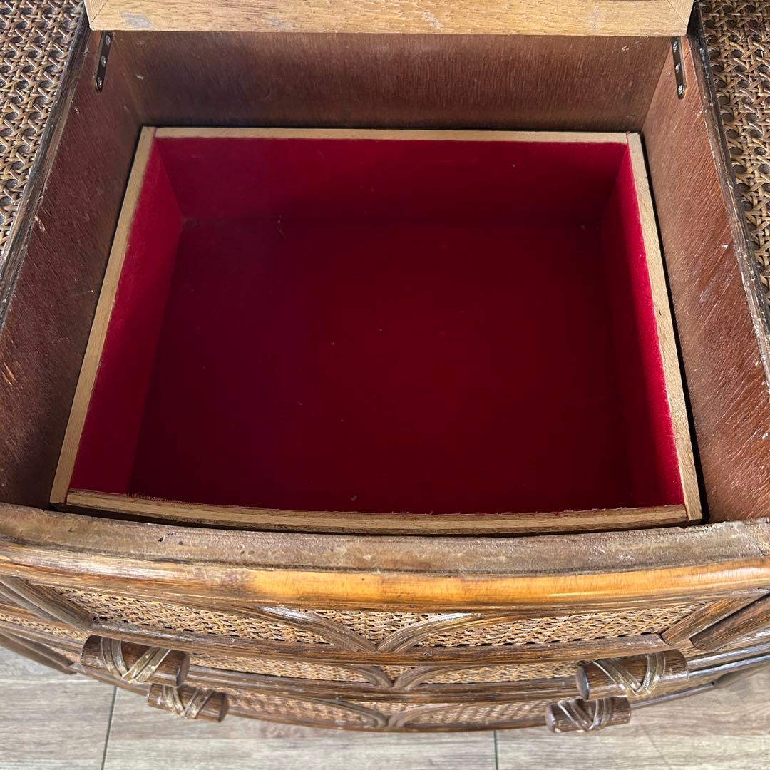 ꧁籐家具꧂ラタン3段チェスト たんす タンス 箪笥 ドレッサー 化粧鏡台 メイク