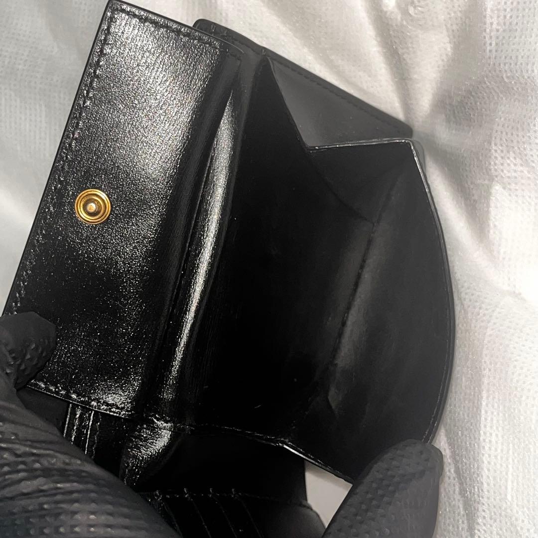 サンローラン 二つ折り財布 小銭入れ付 YSL 610193 ブラック×ゴールド