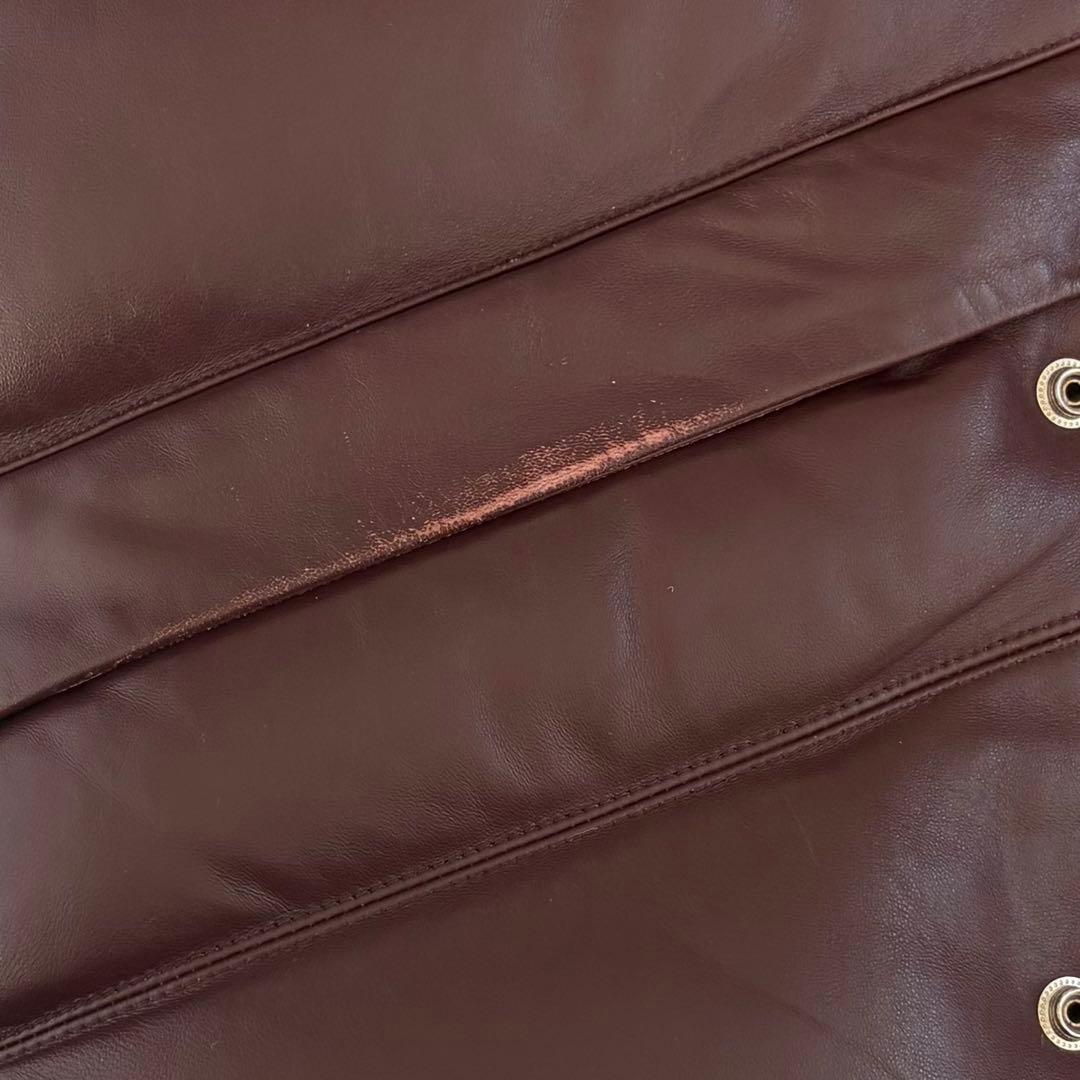 00’s Supreme Leather Puffy Vest / M