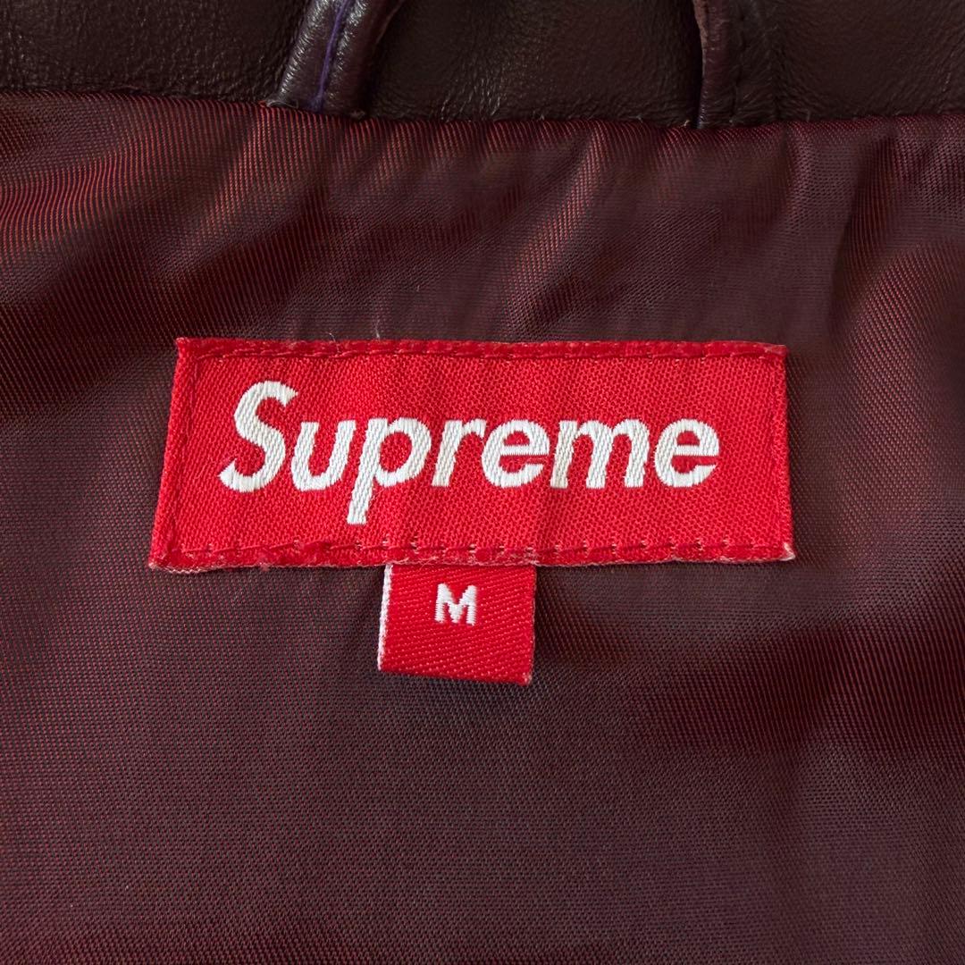 00’s Supreme Leather Puffy Vest / M