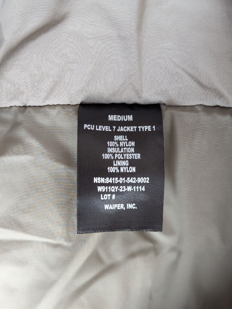 WAIPER.inc 米軍 PCU LEVEL7 TYPE1 ジャケット