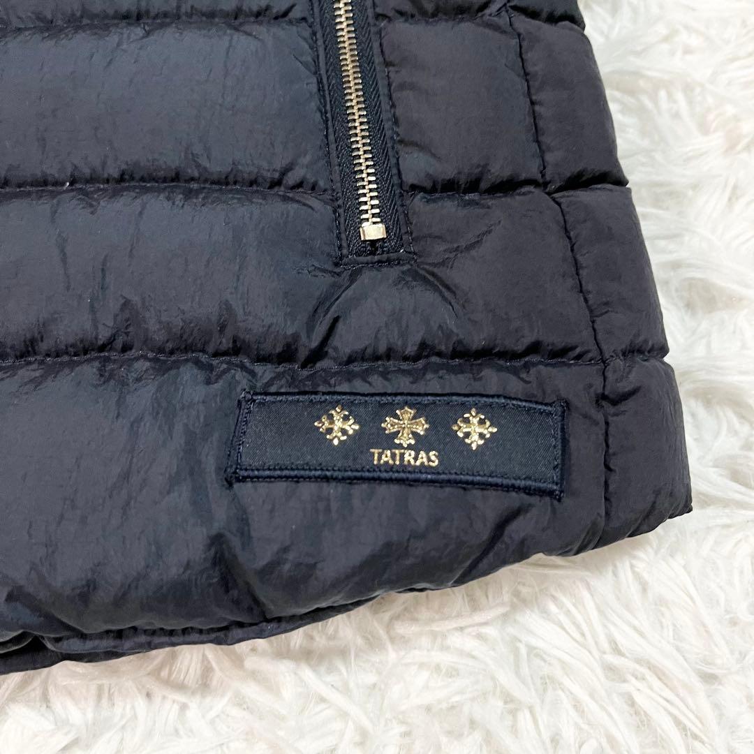 美品 タトラス オルシエラ 軽量ダウンベスト 紺　1 ラクーンファー　3way
