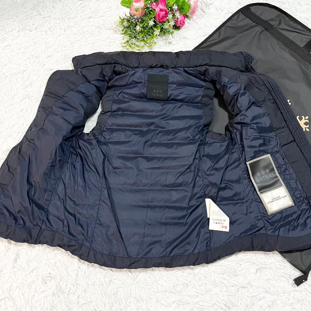 美品 タトラス オルシエラ 軽量ダウンベスト 紺　1 ラクーンファー　3way