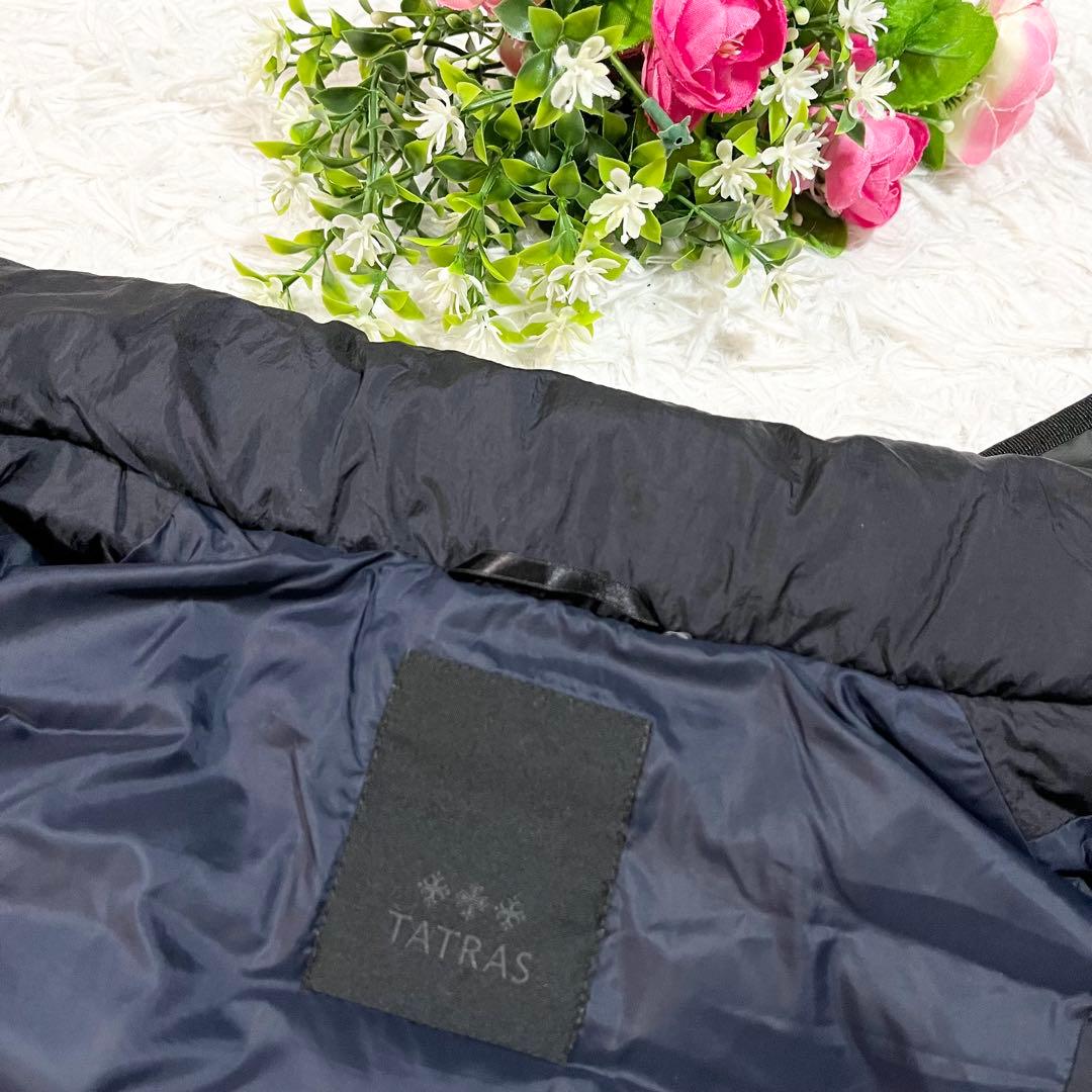 美品 タトラス オルシエラ 軽量ダウンベスト 紺　1 ラクーンファー　3way