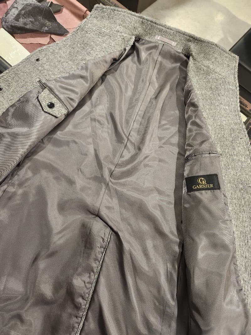 スタンドカラーウールコート