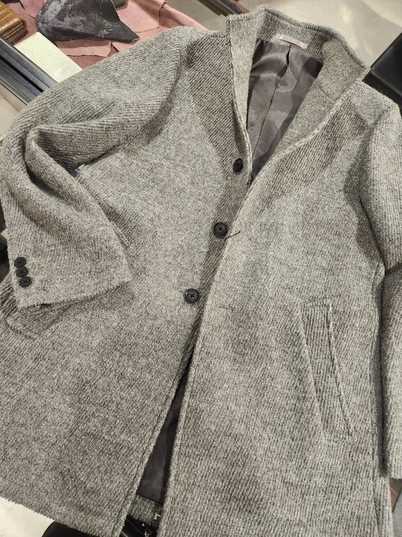 スタンドカラーウールコート