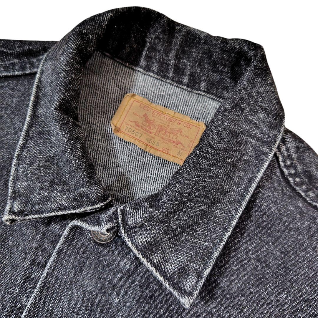 70507-4858　USA製　先染め　ブラック　トラッカージャケット　M