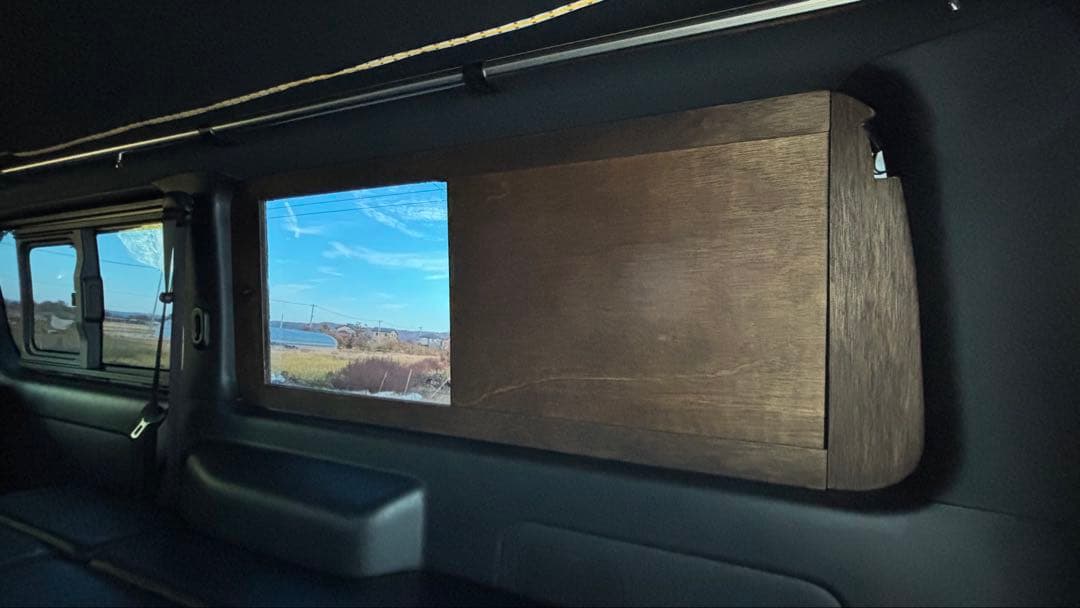 ハイエース 200系 スーパーGL 窓埋めパネル 開閉式 断熱 左右セット 木目