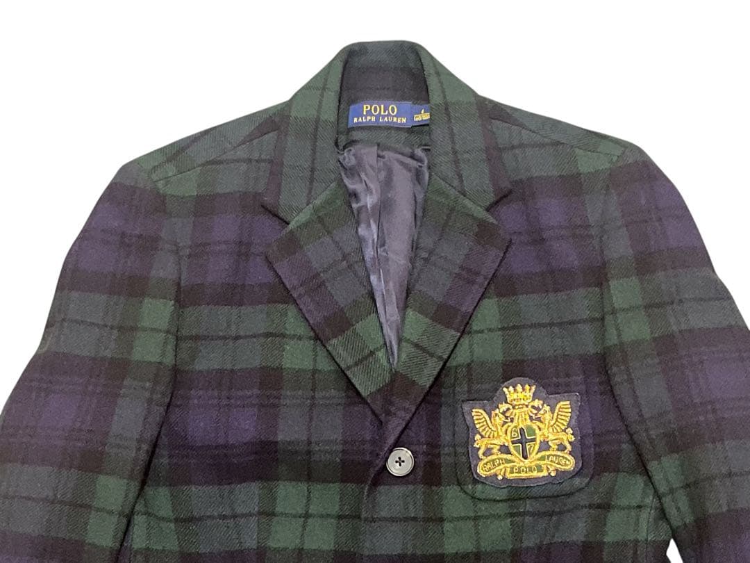 POLOラルフローレン タータンチェック柄 ウールジャケット 160 カシミヤ混