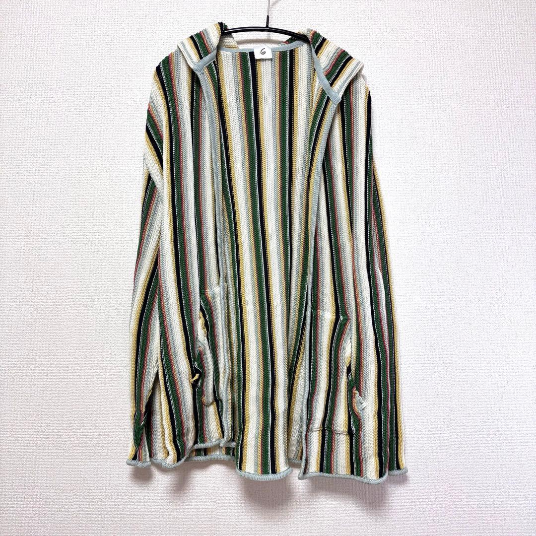 6(ROKU)◆COTTON MULTI STRIPE HOODIE