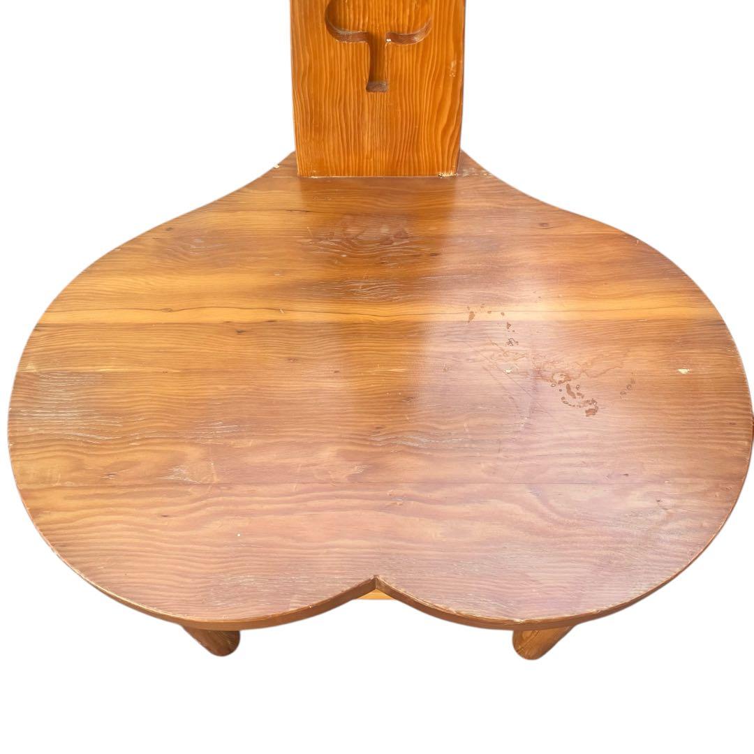 希少　レトロ　無垢材　ヴィンテージ　カフェ　店舗什器　ハイバックチェア　ユニーク