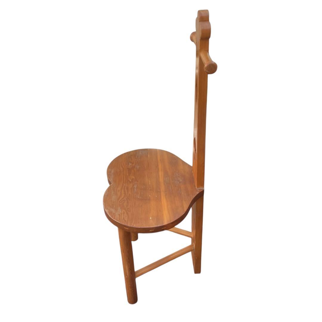 希少　レトロ　無垢材　ヴィンテージ　カフェ　店舗什器　ハイバックチェア　ユニーク