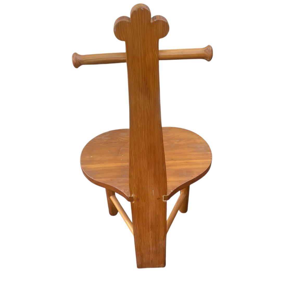 希少　レトロ　無垢材　ヴィンテージ　カフェ　店舗什器　ハイバックチェア　ユニーク