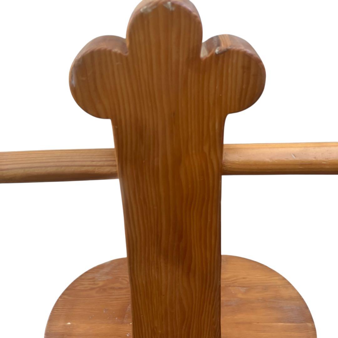 希少　レトロ　無垢材　ヴィンテージ　カフェ　店舗什器　ハイバックチェア　ユニーク