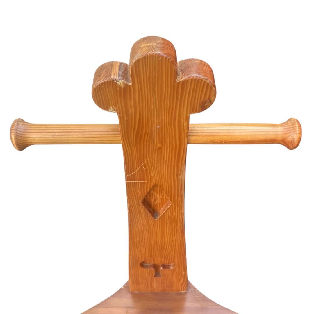 希少　レトロ　無垢材　ヴィンテージ　カフェ　店舗什器　ハイバックチェア　ユニーク