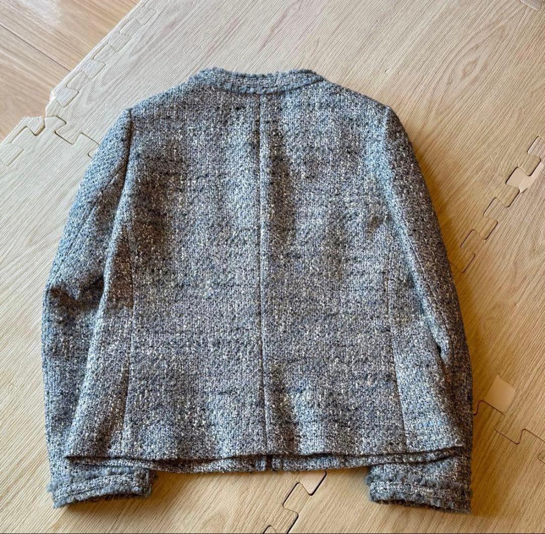 セオリー theory ノーカラー ツイードジャケット
