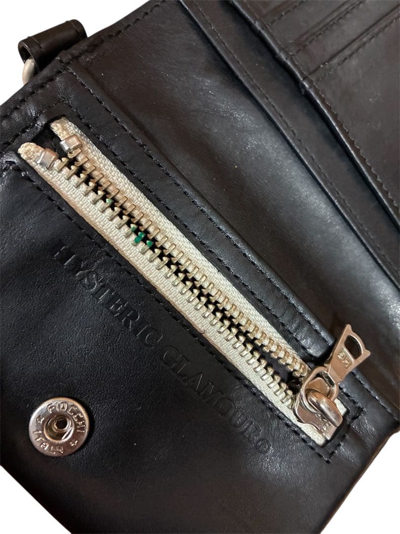 ヒステリックグラマーHysteric GLamour スタッズ付き黒二つ折り財布