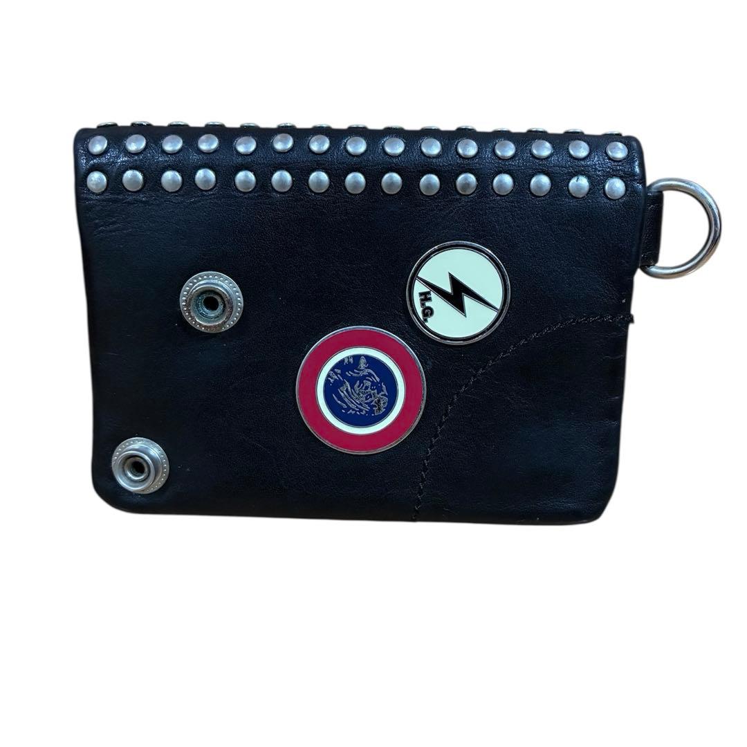 ヒステリックグラマーHysteric GLamour スタッズ付き黒二つ折り財布