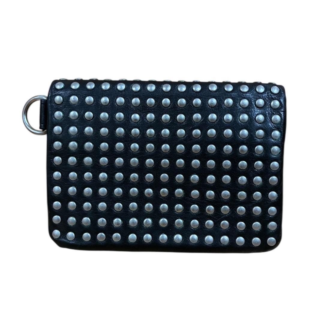 ヒステリックグラマーHysteric GLamour スタッズ付き黒二つ折り財布