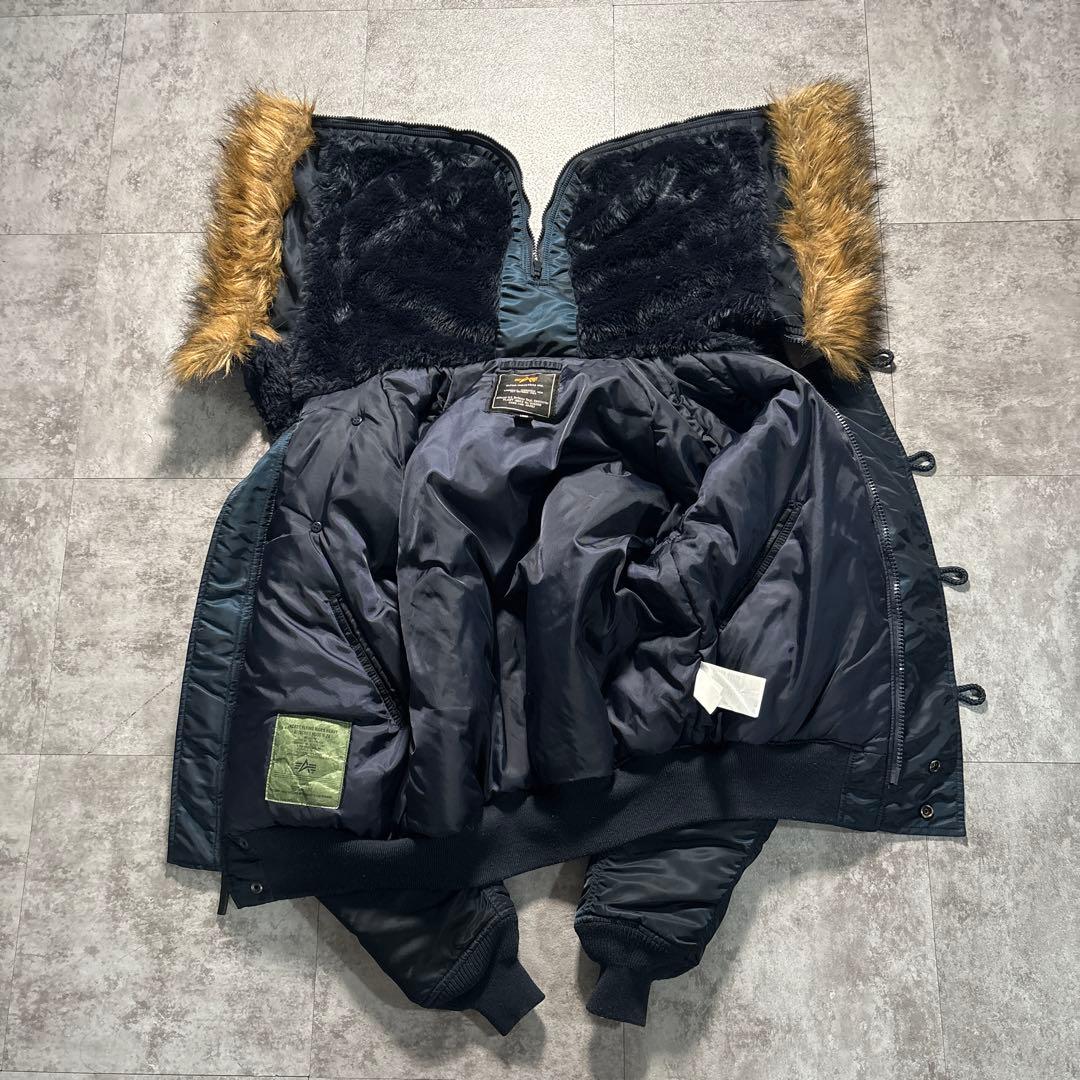 極美品　alpha n2b flight jacket 短丈　ネイビー　紺色