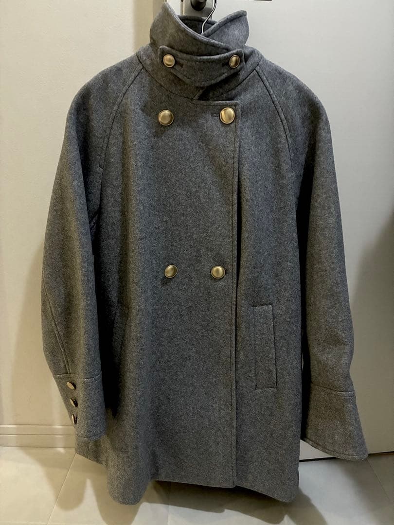 SHIPS ウール ライク ジャージー メルトン 2WAY Pコート