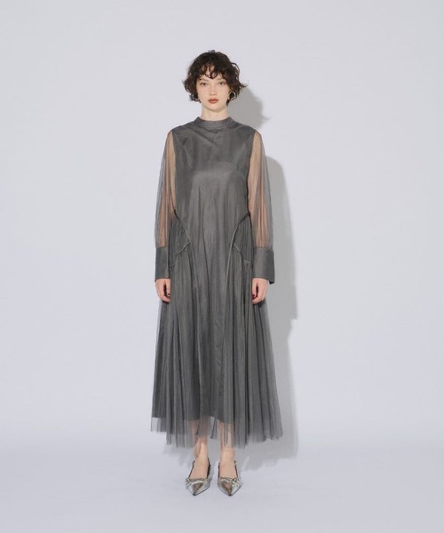 ANDRESD チュールパイピングAラインドレス