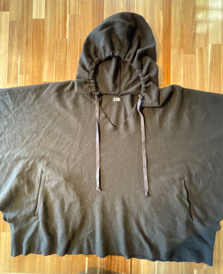 ルグランブルー　ポンチョ　LGB　フード　ウール100%　Y2K グランジ